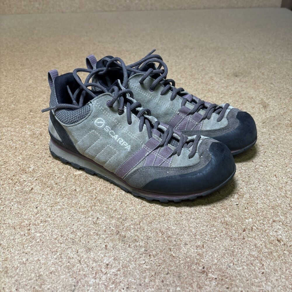 Scarpa Crux Approach Shoes Womens Size 5.5 Gray Purple Vibram Low Hiking Outdoor